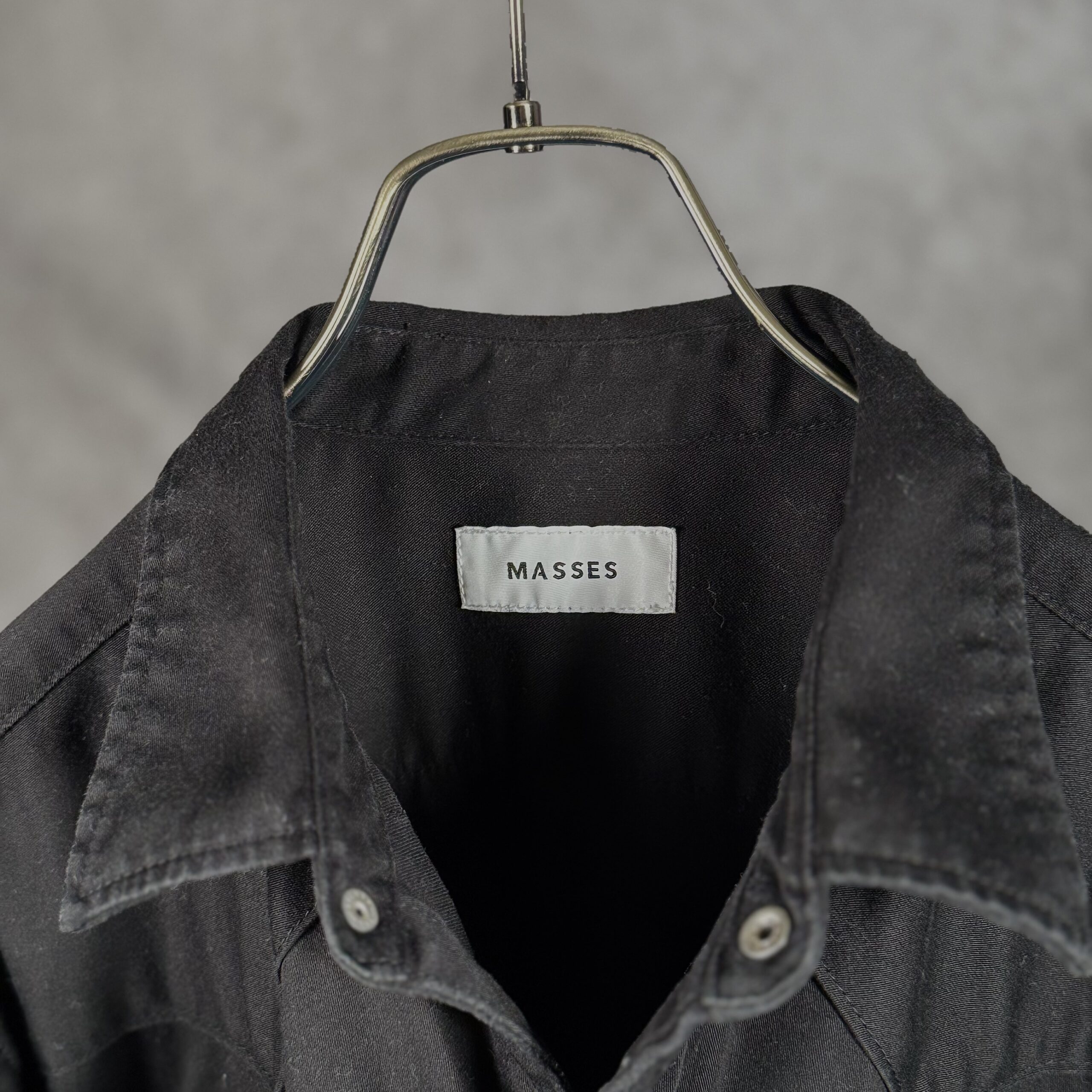 MASSES WESTERN SHIRT CS フロント・襟先の経年変化アタリ接写