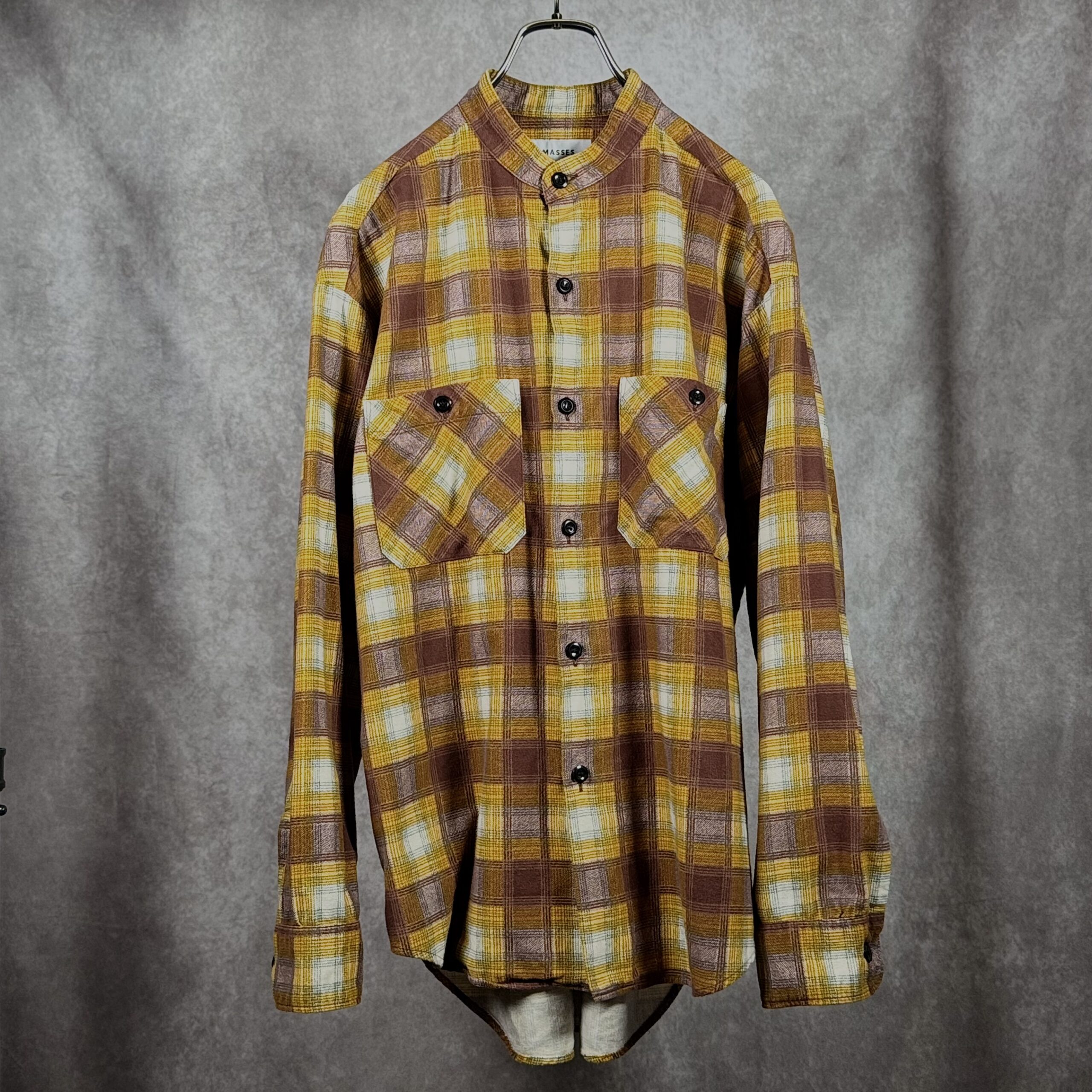MASSES FLANNEL PLAID SHIRT ST フロント着用シルエット