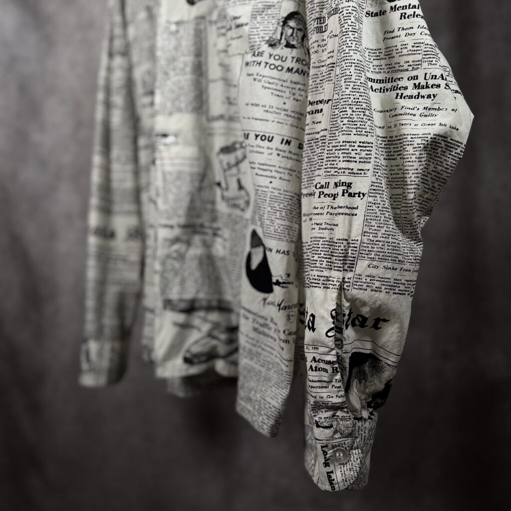 MASSES NEWS PAPER SHIRT シェルボタン・パッチポケット